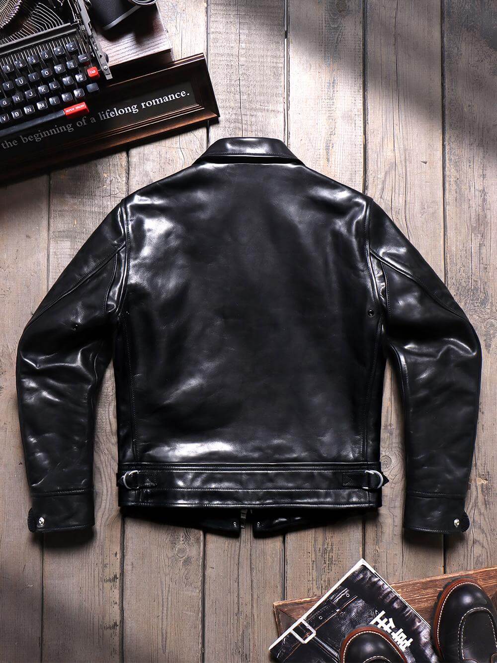 Men's Rider Leather Jacket-Obsidian