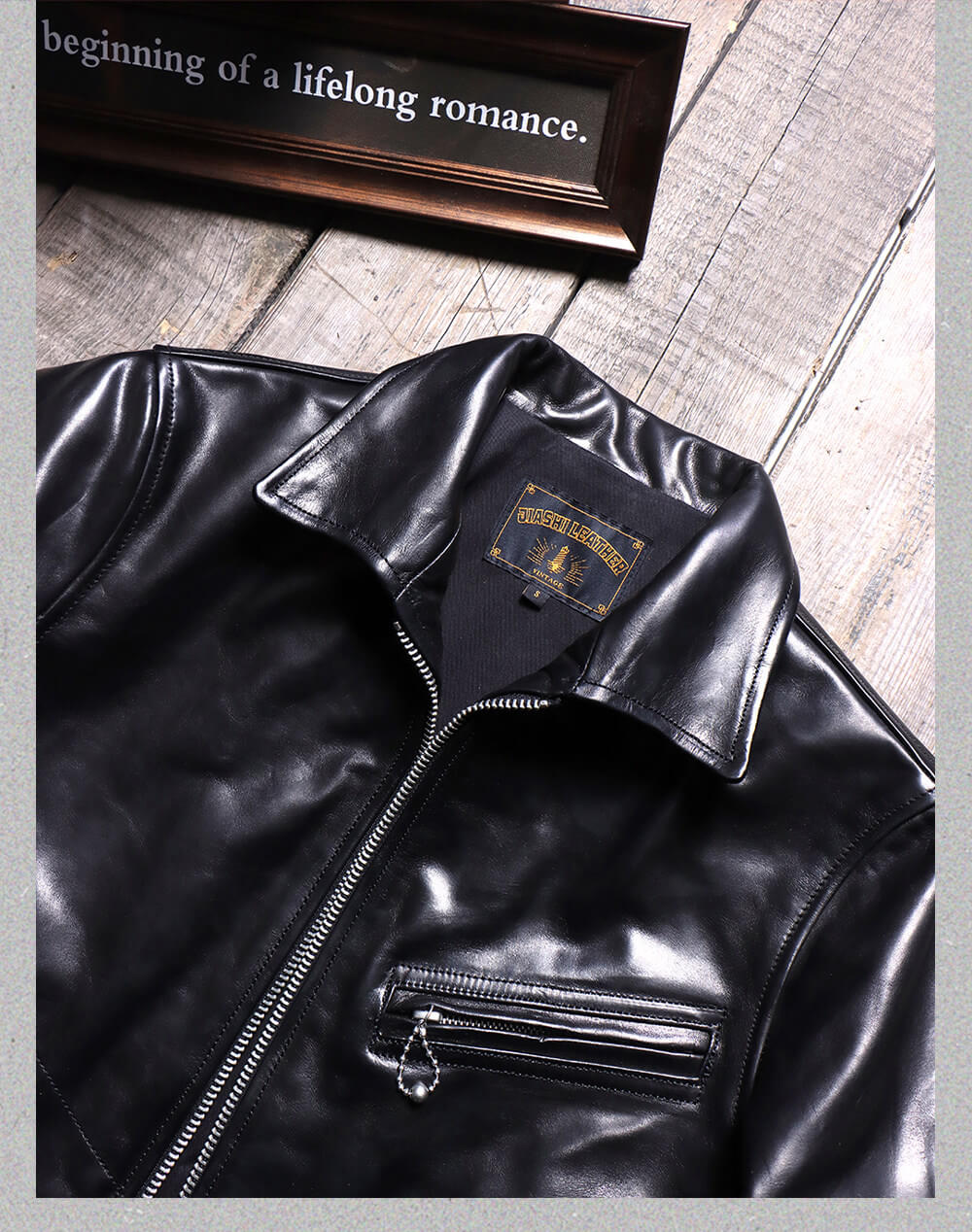 Men's Rider Leather Jacket-Obsidian