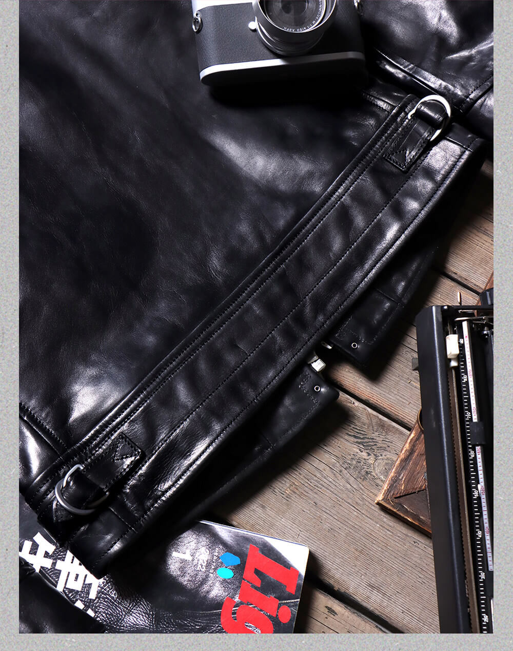 Men's Rider Leather Jacket-Obsidian
