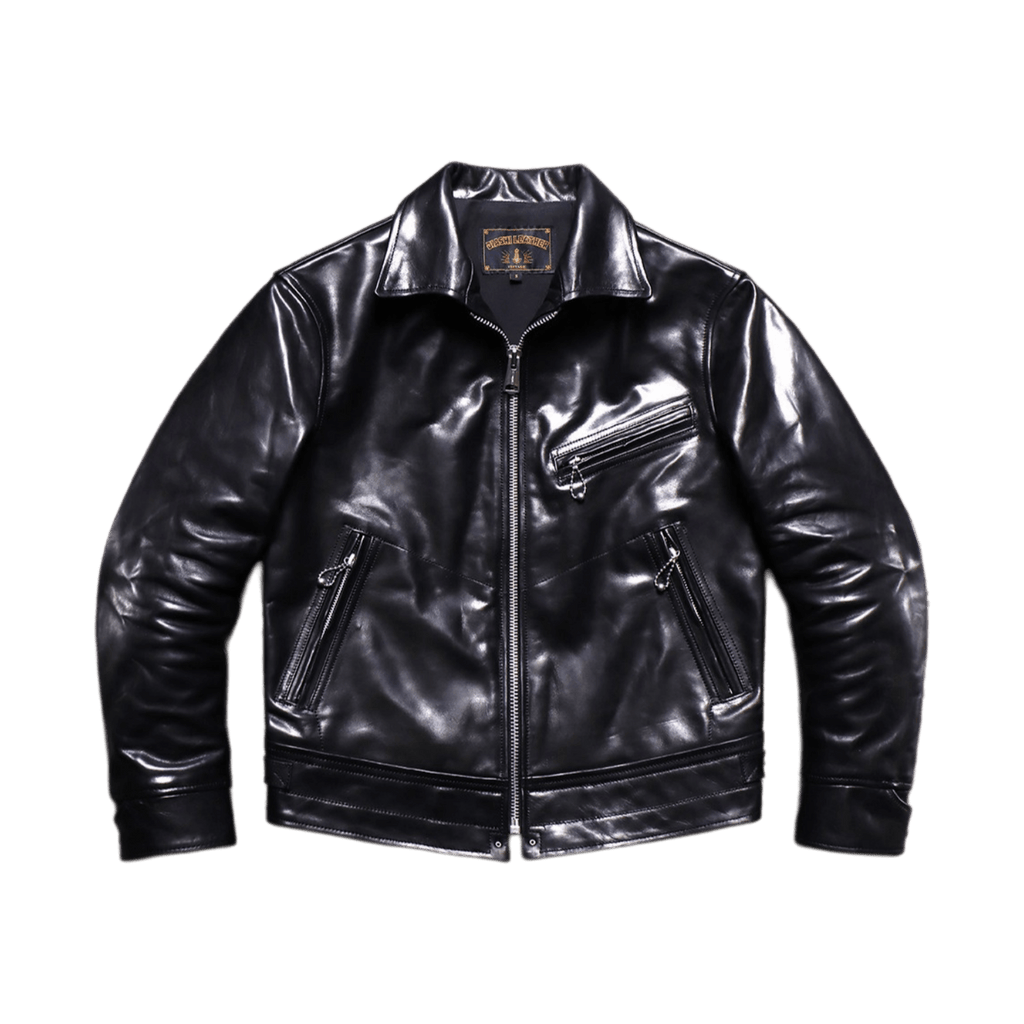 Men's Rider Leather Jacket-Obsidian