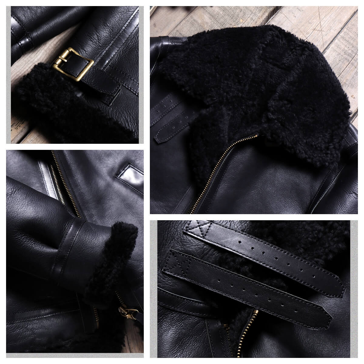 Men's Sheepskin Shearling Bomber Jacket- Rex Caeli