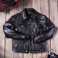 Men's Trucker Leather Jacket-Tertius
