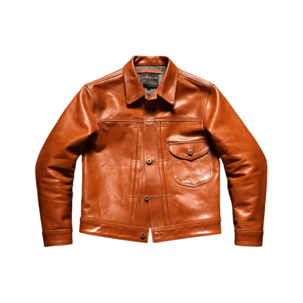 Men's Tan Trucker Leather Jacket-Primus