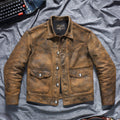 Men's Western Leather Jacket-Fuscus