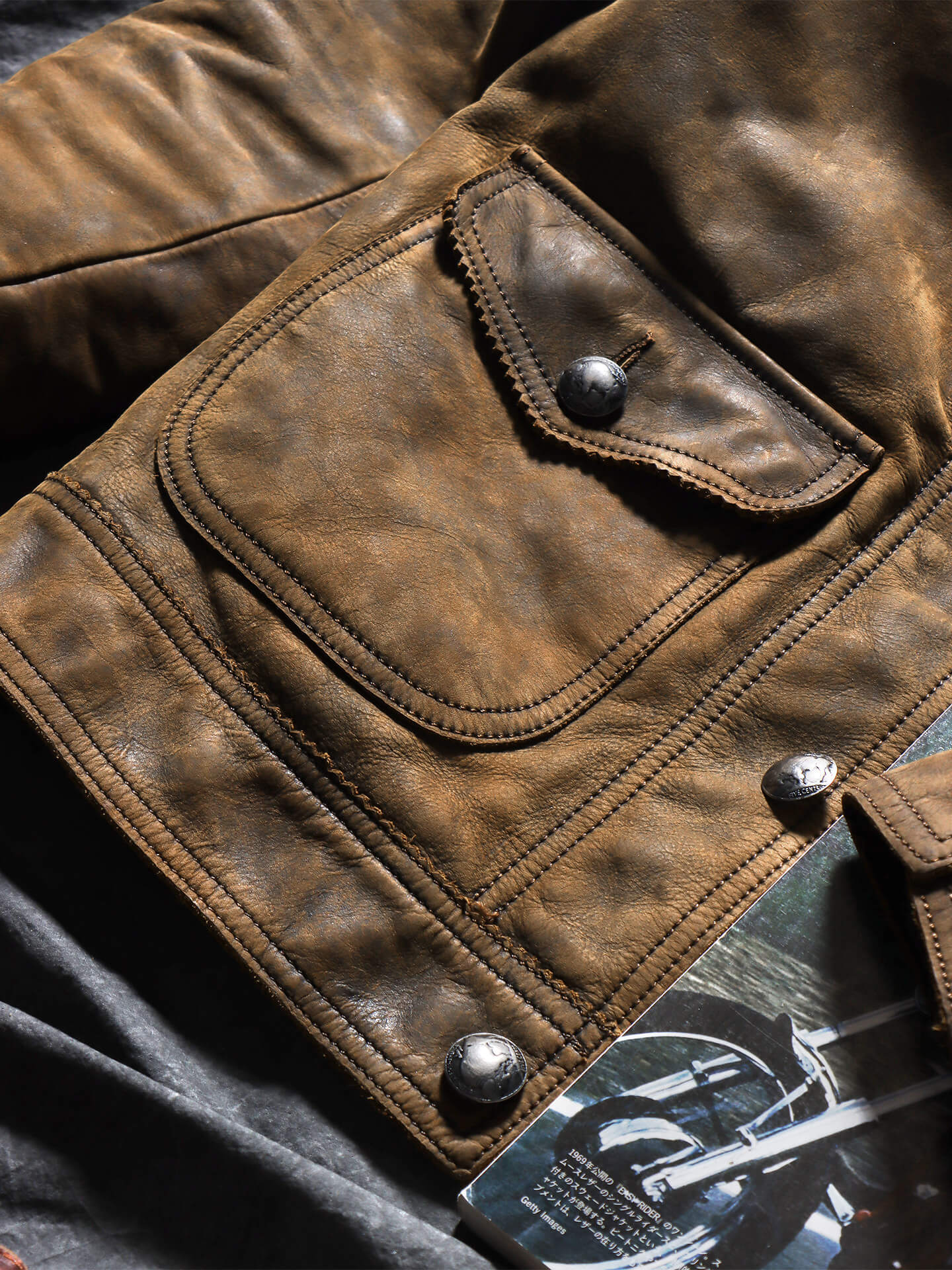 Men's Western Leather Jacket-Fuscus