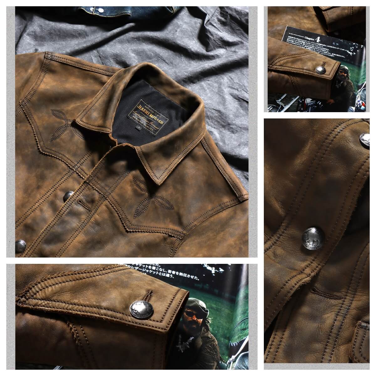 Men's Western Leather Jacket-Fuscus