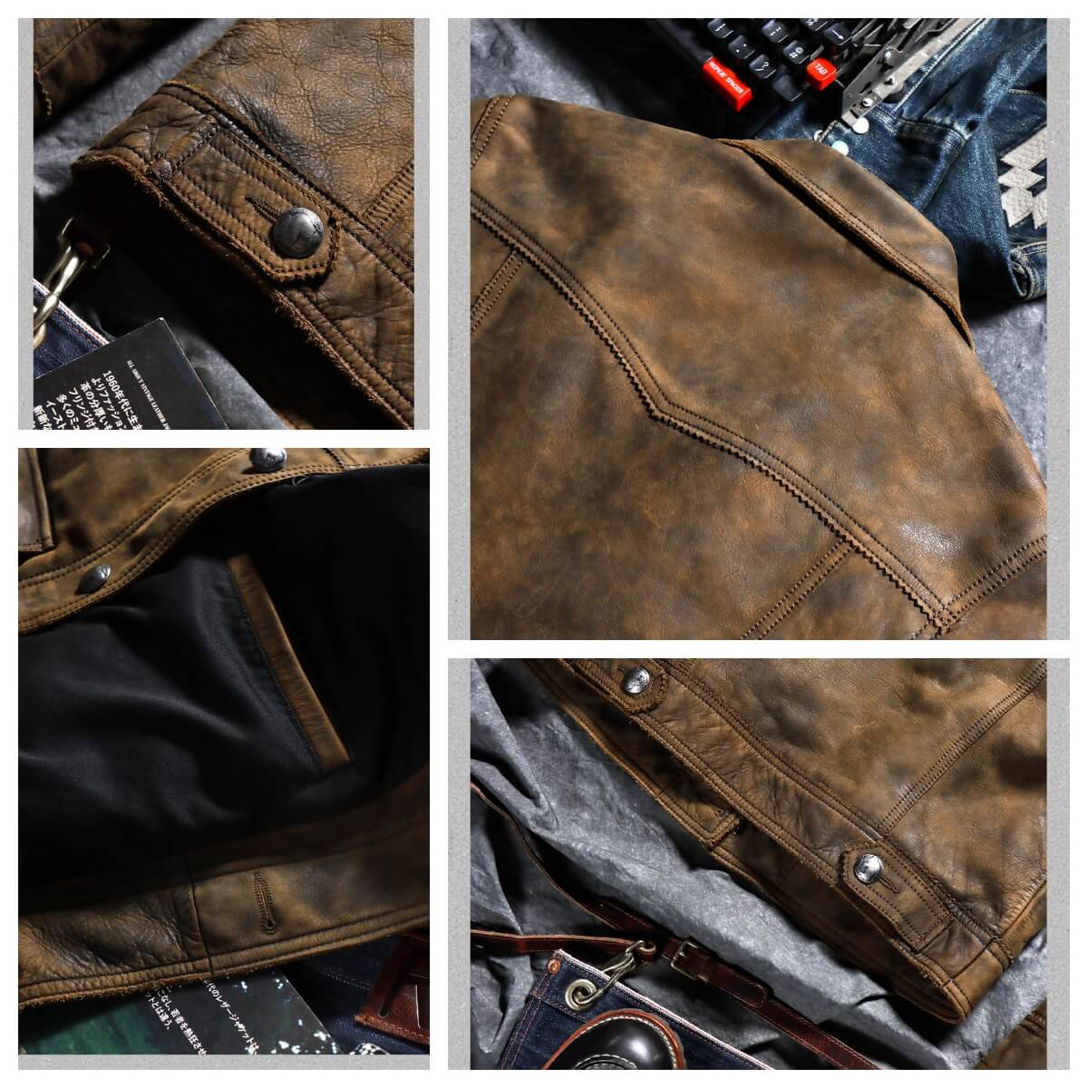 Men's Western Leather Jacket-Fuscus