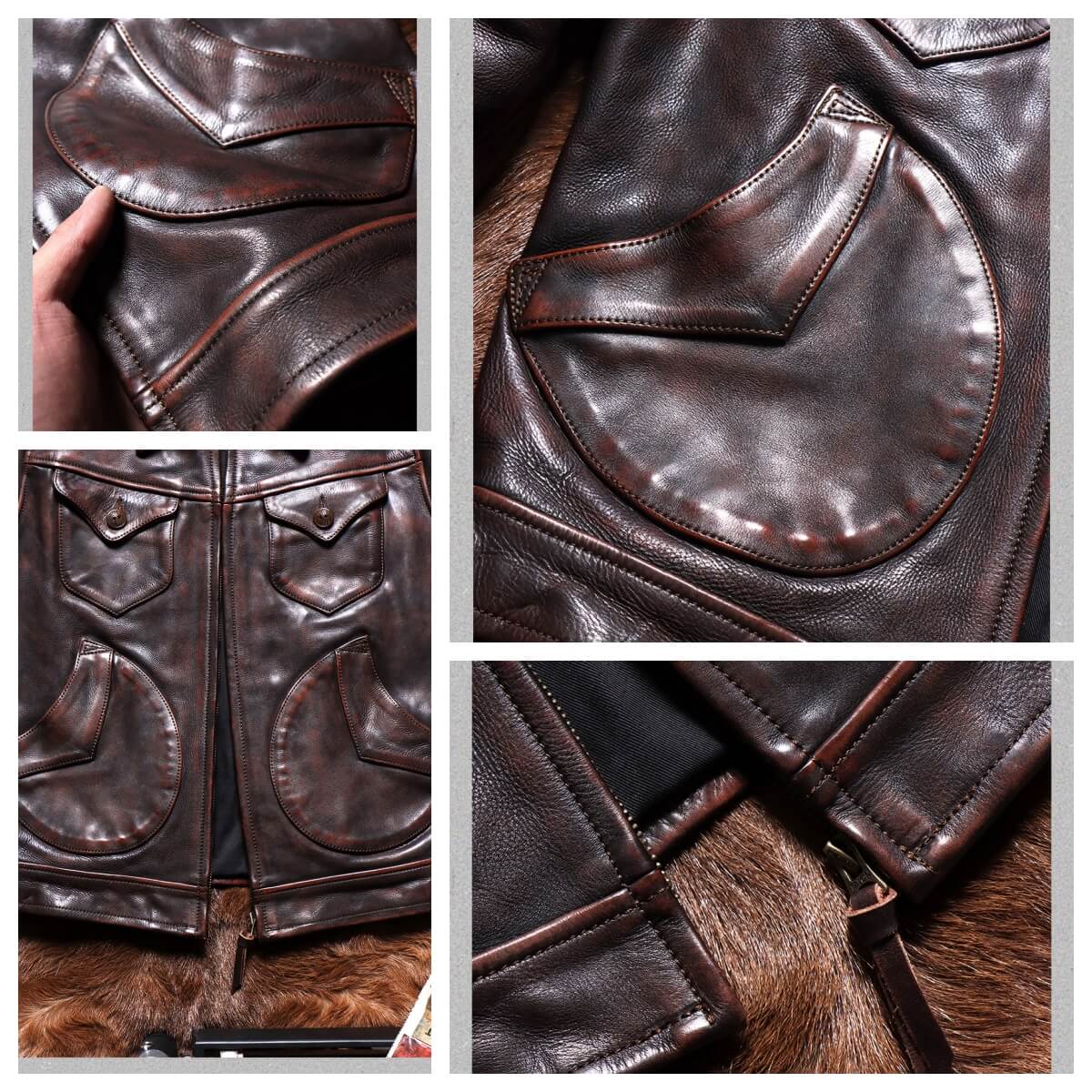 Men's Western Leather Jacket-Lobo Fuscus
