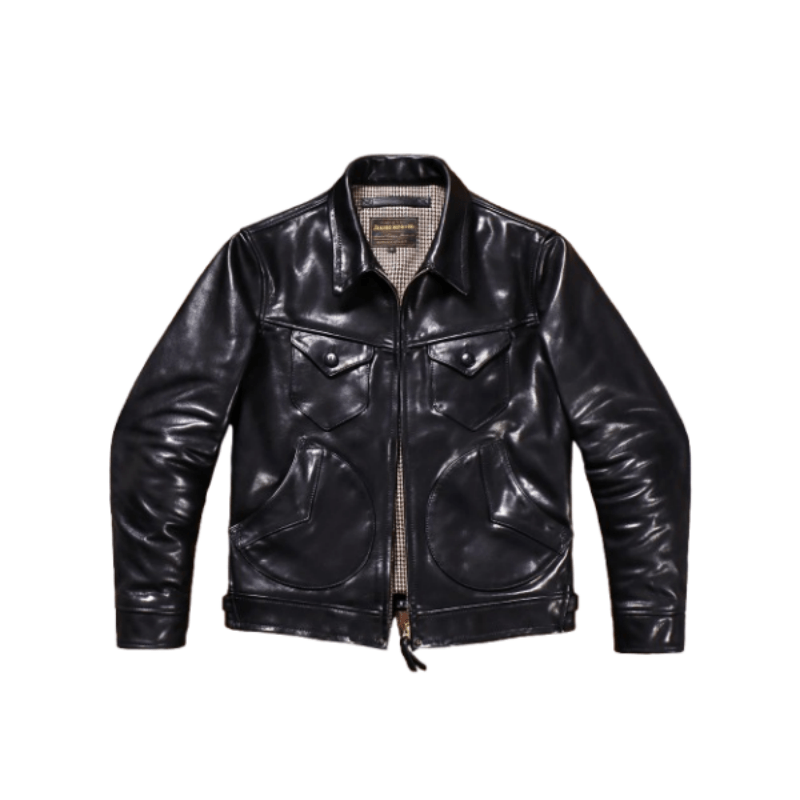 Men's Western Leather Jacket-Lobo Mollis