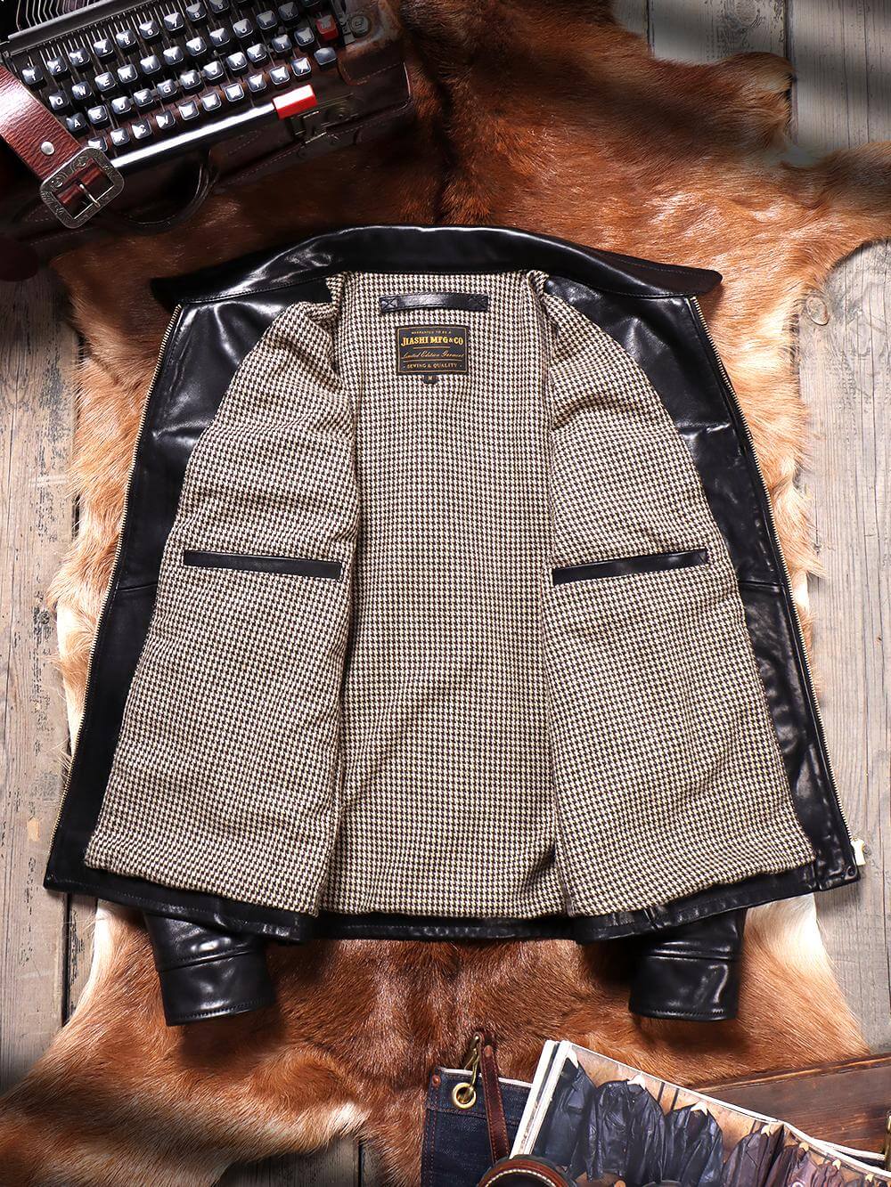 Men's Western Leather Jacket-Lobo Mollis