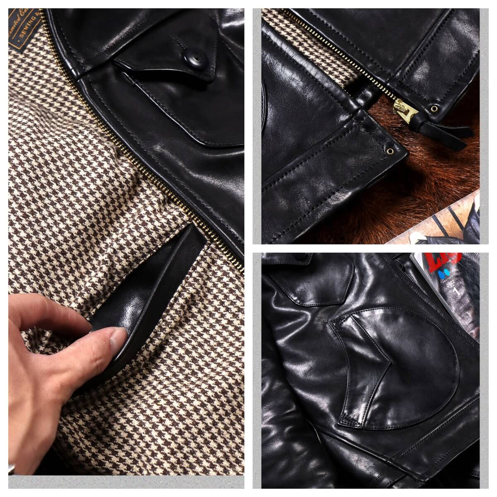 Men's Western Leather Jacket-Lobo Mollis