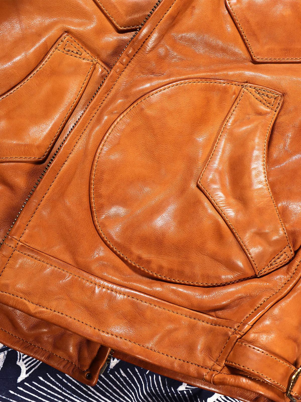 Men's Western Leather Jacket-Lobo Tan