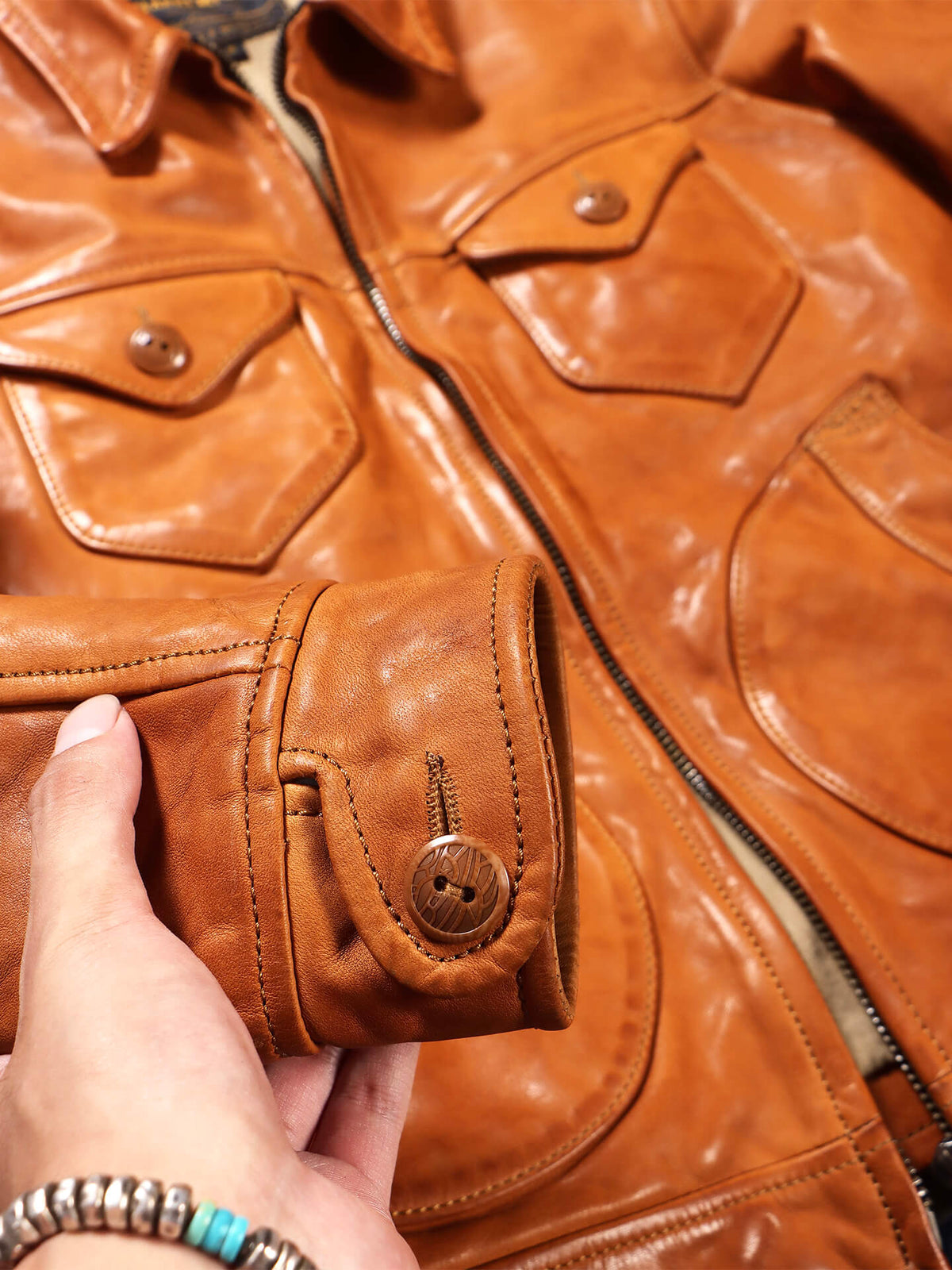 Men's Western Leather Jacket-Lobo Tan