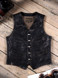Men's Western Leather Vest-Ovis