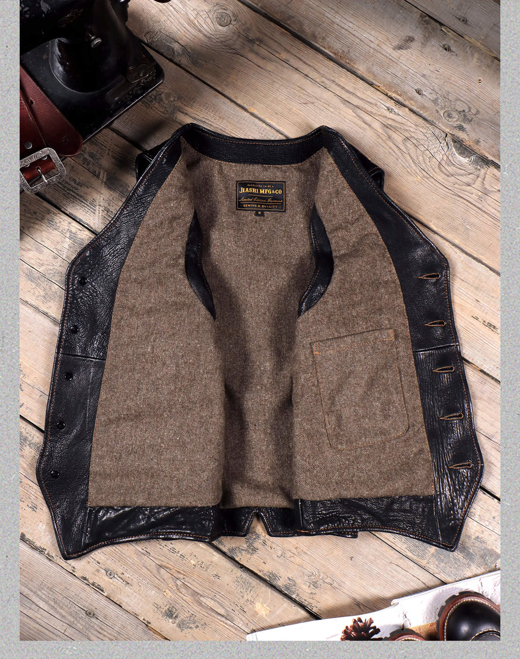 Men's Western Leather Vest-Ovis