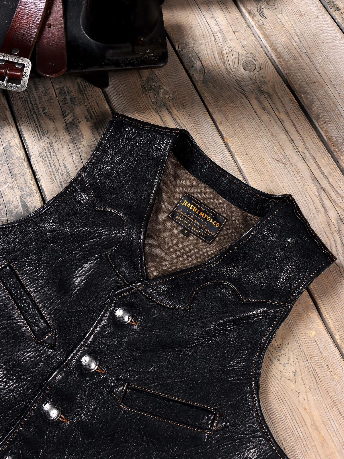 Men's Western Leather Vest-Ovis