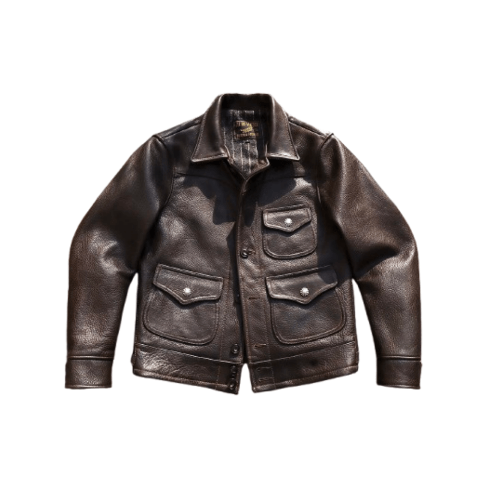 Men's Western Leather Jacket-Minotaur